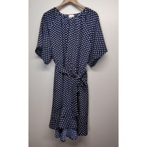 Ava & Viv Midi Dress Women Plus Size 4X Navy Blue Short Sleeve Elastic Waist